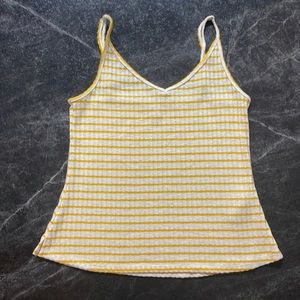 White and yellow ribbed tank from Old Navy